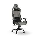 Corsair T3 RUSH Fabric Gaming Chair (2023) – Racing-Inspired Design – Soft Fabric Exterior – Padded Neck Cushion – Memory Foam Lumbar Support – Adjustable Seat Height – Charcoal & Black