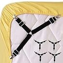 Wommty 4 pezzi con lenzuolo regolabile triangolo cinghie elastiche bretelle Gripper Holder Clip per lenzuola, fodere per materasso, divano, cuscino e cuscino per sedia