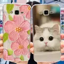 Case For Samsung Galaxy J7 Core / J7 Nxt / J7 Neo / J7 2015 SM-J700 J701F Cute Flower Cat Painted