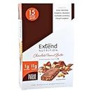 Extend Nutrition Sugar Free Keto Bars, Perfect Diabetic Snacks for Adults and Kids, High Protein Bars for Hunger Control & Steady Energy, Low Carb, Keto Friendly, Chocolate Peanut Butter, 15 Count