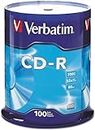 Verbatim CD-R Blank Discs 700MB 80 Minutes 52X Recordable Disc for Data and Music - 100pk Spindle Frustration Free Packaging,Blue