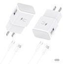 Dretol 15W 2Pack Type C Adaptive Fast Charger,USB C Fast Charging Block,Rapid Cargador for Samsung with USB A-C Cable Android Phone Charger for Galaxy Note 8 9 Galaxy S8 S8+ S9 S9+ S10 S10+ S10E White