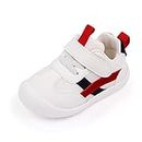 MK MATT KEELY Zapatillas para Bebé Primeros Pasos Zapatos Niño Niña Cuero PU Suela Suave Antideslizante 0-4 años,Rojo,EU23(CN19)