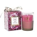 HB Botanicals Luxury Candle Rose Sauvage Wild Rose Highly Scented Soy Candle with Rosé Wax. Clean Burn in 7.5 Oz Frosted Gold Glass Gold Embossed Gift Box. Safe Cotton Wick