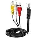 Eanetf 3.5mm to RCA Camcorder Handycam AV Audio Video Output Cable, 1/8" TRRS to 3 RCA Male Plug AUX Cable Cord for TV,Smartphones,MP3, Tablets,Speakers,Home Theater - 5ft