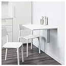 NORBERG - Mesa de pared, 74 x 60 cm, color blanco, resistente y fácil de cuidar, mesas de comedor, mesas y escritorios, muebles respetuosos con el medio ambiente