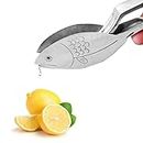 Garhelper Manual Lemon Juicer, Stainless Steel Fish Shape Lemon Squeezer, Manual Lemon Slice Squeezer, Ergonomic Design Citrus Juicer for Orange Lemon Lime Pomegranate