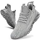 Linenghs Mens Running Trainers Walking Tennis Sports Shoes Gym Casual Ligthweight Sneakers Grey 7