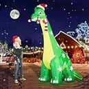 zukakii Christmas Inflatable Long Neck Dinosaur