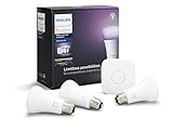 Philips Hue White and Colour Ambiance Smart Bulb Starter Kit - Edison Screw E27 (Compatible with Amazon Alexa, Apple HomeKit, and Google Assistant)
