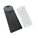JeJos Magic Keyboard PU Leather Sleeve Case for 2023 2021 Apple Magic Keyboard M3 M1 chip A2449 A2450 /Magic Keyboard 2 MLA22LL/A A1644,Apple iMac 24 inch 2021 2023 Keyboard Bag Accessories-Black