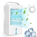 Portable AC Air Conditioners, 900ML Evaporative Cooler with 90° Oscillating Fan and Timer, Small Desktop Mini Cooling Fan for Office Desk/Outdoor Camping/Room