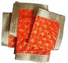 Lakshmi Maa Collection Rumala Double Set Orange with Golden Gota & designer (4 pec.)