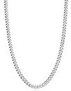 Miabella Italian Solid 925 Sterling Silver 3.5mm Diamond Cut Cuban Link Curb Chain Necklace for Women Men, Made in Italy (Length 20 Inch)