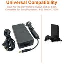 Gaming AC Adapter Travel Game Console Charger Accessories Power Cord for PS2