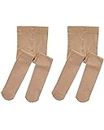 Stelle Girls Tights Ballet Dance Toddler Students School Footed Tights(Toddler/Little Kid/Big Kid)(2Tan,10-15 Years)