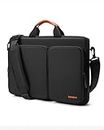 tomtoc Original 360° Protective Laptop Shoulder Bag Compatible with 17" - 17.3" Dell HP Acer Asus Lenovo Notebook, Water Resistant Travel Briefcase Bag, Black