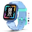 Mgaolo Kids Smart Watch for Boys Girls,Fitness Tracker with Heart Rate Sleep Monitor for Android Fitbit iPhone,Waterproof DIY Watch Face Pedometer Activity Tracker (Camo Blue)
