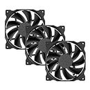 upHere 120mm 3PIN Case Fan Low Noise High Airflow Ultra Quiet High Performance Fan for PC Cases, Computer Cooling,3 Pack,Black,12BK3-3