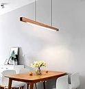 Artica Ultra Slim Linear Wooden Pendant Light Adjustable Hanging Ceiling Light in Acrylic Shade for Restaurant Cafe Bar Kitchen Dining Room Living Room 30w