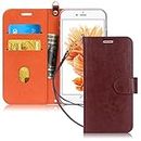 FYY iPhone 6S/iPhone 6 Case, [Kickstand Feature] Flip Folio iPhone 6 Wallet Case Leather with ID and Credit Card Pockets for Apple iPhone 6/6S (4.7") Dark Brown