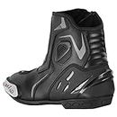 Profirst Short Ankle Leather Motorbike boots for men Motorcycle boots Protective Shoes for Riders, Black, 10