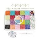 JAUNTY Beadsnfashion Opaque s Glass Seed Beads And Alphabet Beads Diy Kit With Thread, Needle And Findings For Jewellery Making, Beading, Embroidery And Art And Crafts., Multi