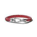 Bulova Jewelry Men's Marine Star Braided Leather Bracelet with Tuning Fork Clasp, Large, Leather
