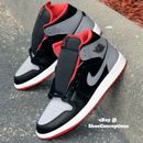 Nike Air Jordan 1 Mid Shoes Black Cement Gray Fire Red DQ8426-006 Mens Sizes NEW