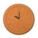 Poolmaster 12" Terra COTA Clock, Terracotta Material, Stoneware, Multicoloured, 12 inches