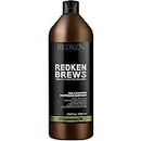 Redken Brews Shampoo, Daily Shampoo For Men, Lightweight Cleanser For All Hair Types,With Protein, Moisturizing, Essentials for Men, Perfect for Suitcase or Gym, 1000 ML