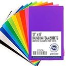 Horizon Group USA Assorted Rainbow 12-Pack Foam Sheets, 12x18-Inch & 2mm, Value Pack of EVA Foam Sheets in 12 Colors for Crafts Projects, Classrooms, Perfect for DIY Projects