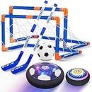 Hot Bee 2-in-1 Hover Hockey Soccer Gifts for Boys 4-6-8, Rechargeable Led Lights Floating Hover Soccer Hockey Ball Set, Indoor Outdoor Sports Hockey Toys for 4 5 6 7 8 Years Old Boys