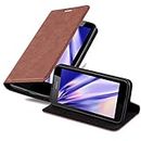 cadorabo Book Case works with Nokia Lumia 630 in CAPPUCCINO BROWN - with Magnetic Closure, Stand Function and Card Slot - Wallet Etui Cover Pouch PU Leather Flip