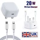 For iPhone 6 7 8 X XS XR 11 12 13 14 Fast Charging USB-C PD Plug Charger Cable