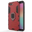 Glaslux Armor Shockproof Soft TPU and Hard PC Back Cover Case with Magnetic Ring Holder for Honor V10 / View 10 - Armor Red