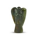 Crystu Bloodstone Angel Natural Crystal Stone Angel Size 1 Inch Approx. Charged by Reiki Grand Master & Vastu Expert (Color : Green)