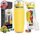 Botella De Agua Deporte Con Filtro Infusor Frutas Botellas Para 32 Oz Amarillo