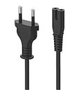 TECH-X 4 Feet 2-pin Universal Replacement AC Power Cord Cable Wire for LED TV, Play Station,Printer,Laptop PC Notebook Computer, Tape Recorder, Camera