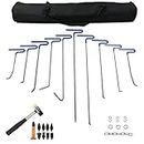 LadyRosian 28PCS Paintless Dent Removal Rods Stainless Steel Kit with Rubber Replaceable Heads Tool for Car Auto Body Dents Hail Damage Removal
