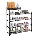 Sywhitta 4-Tier Free Standing Shoe Rack With Storage Boxes - High Capacity Organizer for Corridor, Living Room, Balcony, Bedroom