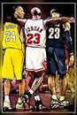 RAINFIRE CREATION! Kobe Bryant Poster | Michael Jordan Lebron James NBA Matte Finish Paper Print Poster (12 x18 Inch, Multicolor) - HS-6104