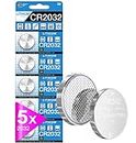 5Plus Group 5 Pcs 2032 CR2032 DL2032 ECR2032 3V Lithium Coin Cell Batteries Suitable For Keyfobs, Scales, airtag, Wearables And Other Devices Great for Homes, Professional and Commercial Use