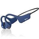 Bone Conduction Headphones Bluetooth 5.0，Wireless Open Earphones, Waterproof and Sweatproof Sports Headphones for Running, Workout, Hiking and Cycling (Light Blue)