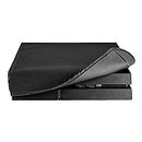 eXtremeRate Black Horizontal Dust Cover for PS4 Console, Soft Neat Lining Dust Guard, Anti Scratch Waterproof Cover Protector Sleeve