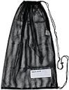 Drawstring Sports Equipment Mesh Bag for Swimming Beach Diving Travel Gym (Black-2)