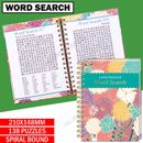 Word Search Activity Books Spiral Bound A5 Hard Cover Brain Fun Games 160pages