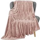 Utopia Bedding Fleece Blanket Throw Size Rose Pink 300GSM Luxury Blanket for Couch Sofa Bed Anti-Static Fuzzy Soft Blanket Microfiber (60x50 Inches)