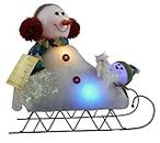 Christmas Concepts® 32cm Bonhomme de Neige sur Sleigh Décorations de Noël avec Cololur LED à Couleurs changeantes