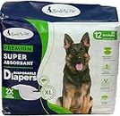 RvPaws Disposable Pet Diapers for Dogs Diapers in Packet 12 Pcs (Xtra Large, 320mm X 520mm)